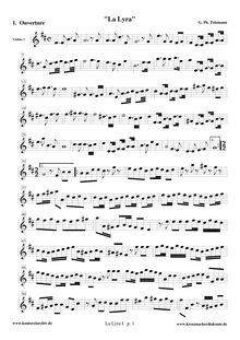 Partition violons I, Overture  La Lyre , TWV 55:Es3, Suite for String Orchestra  La Lyre 