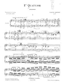 Partition complète, Quatuor à Cordes, Op.10, String Quartet in G-minor, Op.10 par Claude Debussy