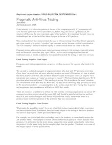 Pragmatic Anti-Virus Testing