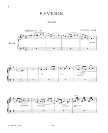 Partition Transcription pour piano 4 mains, Rêverie, Op. 24, Scriabin, Aleksandr