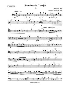 Partition basson 1, Symphony No.14 en C major, “Jena” Symphony, C major