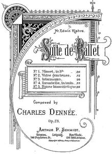 Partition , Danse Humoristique,  de Ballet, Op.23, Dennée, Charles