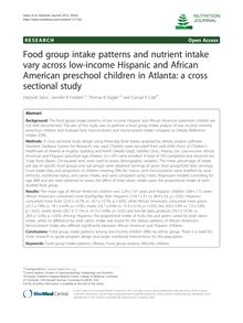 Food group intake patterns and nutrient intake vary across low-income Hispanic and African American preschool children in Atlanta: a cross sectional study