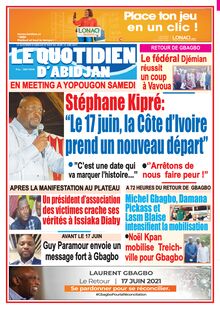 Le Quotidien d’Abidjan n°4011 - du lundi 14 juin 2021