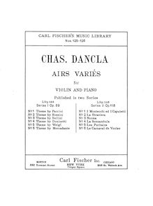 Partition complète, 6 Airs Variés, Series I, Le Mélodiste, Dancla, Charles par Charles Dancla