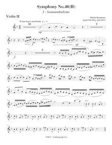 Partition violons II, Symphony No.40, Rondeau, Michel