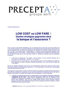 LOW COST vs LOW FARE : la banque et l assurance ?