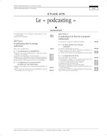 Le « podcasting »