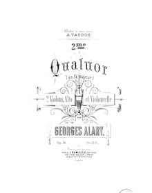 Partition violon 1, corde quatuor No.2, Op.14, F major, Alary, Georges
