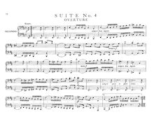 Partition complète,  No.4, Overture, D major, Bach, Johann Sebastian