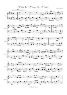 Partition complète, Waltz en D minor, D minor, Hamlin, David