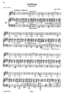 Partition No. 3: Anklänge, 6 chansons, 6 Gesänge, Brahms, Johannes