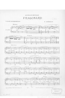 Partition Fragonard (Valse Intermezzo), Aquarelles musicales, Clérice, Justin