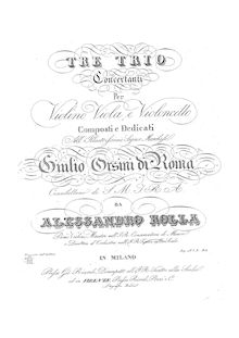 Partition parties complètes, 3 Concertant Trios, Rolla, Alessandro