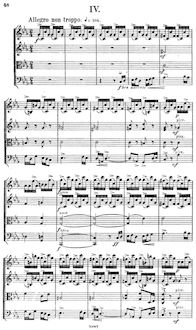 Partition I, Allegro non troppo, corde quatuor No.1, Quatour pour 2 violons, alto, et violoncelle