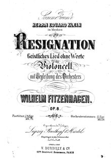 Partition complète, Resignation, Op.8, Resignation, Ein geistliches Lied ohne Worte, Op.8