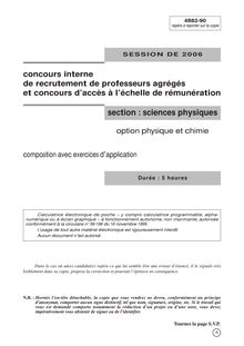 Composition de Chimie 2006 Agrégation de sciences physiques Agrégation (Interne)