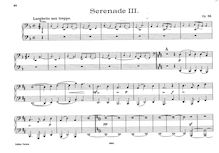 Partition complète, Serenade No.3, Op.69, Volkmann, Robert
