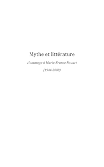Mythe et littérature