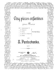 Score, 5 pièces Infantines, Op.17, Panchenko, Semyon