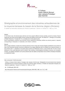 Stratigraphie et environnement des industries acheuléennes de la moyenne terrasse du bassin de la Somme (région d Amiens) - article ; n°2 ; vol.19, pg 73-81