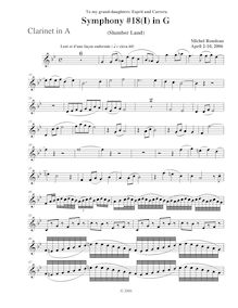 Partition clarinette, Symphony No.18, B-flat major, Rondeau, Michel