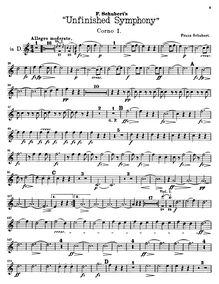 Partition cor 1 (D, E), Symphony No.8, Unvollendete (Unfinished)