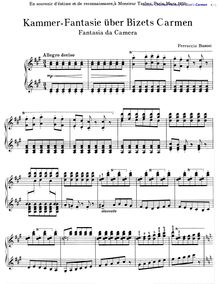 Partition complète, Sonatina No.6, Kammer-Fantasie über Bizets  Carmen  / Fantasia da Camera super Carmen