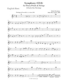 Partition anglais cor, Symphony No.22, C minor, Rondeau, Michel