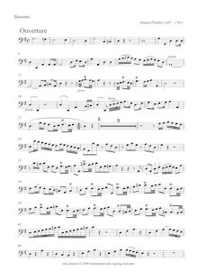 Partition basson, Ouverture en G major pour 2 flûtes, basson et cordes