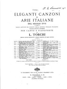 Partition Aria: Mi nudrite di speranza, Cantate e Canzonette a voce sola.  opéra duodecima.  en Bologna per Giacomo Monti. 1676.