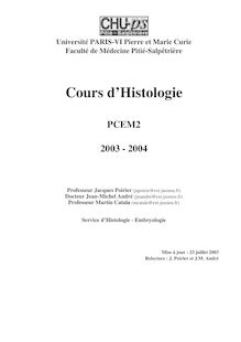 Cours d Histologie
