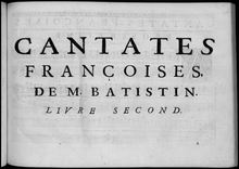 Partition Livre 2, Cantates, Stuck, Jean-Baptiste