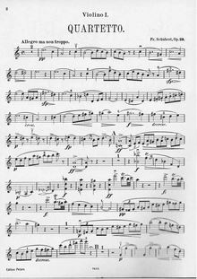 Partition violon 1, corde quatuor No. 13, Rosamunde Quartet, A Minor par Franz Schubert