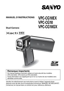 Notice Caméra vidéo numérique Sanyo  VPC-CG10EX