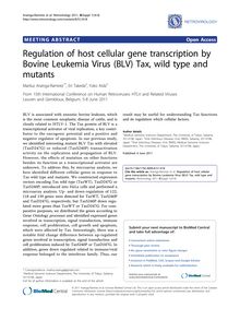 Regulation of host cellular gene transcription by Bovine Leukemia Virus (BLV) Tax, wild type and mutants