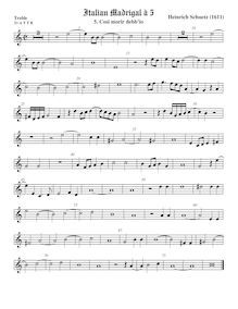 Partition viole de gambe aigue, italien madrigaux, Schütz, Heinrich par Heinrich Schütz