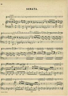 Partition complète, violon Sonata, Violin Sonata No.19, E♭ major