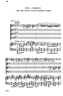Partition , chœur: His Yoke Is Easy, Messiah, Handel, George Frideric