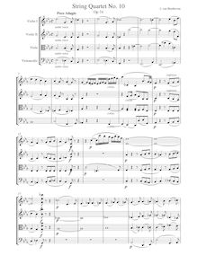 Partition , Poco Adagio. Allegro, corde quatuor No.10, Op.74, Harp-Quartet