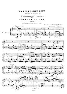 Partition complète, Improvisata, Op.35, "La Poste", Melodie de Schubert - Improvisata pour Piano
