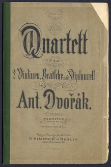 Partition complète, corde quatuor No.12, Op.96, American, F major par Antonín Dvořák