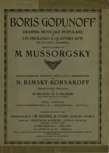 Partition couverture couleur, Борис Годунов, Boris Godunov, Composer, after Aleksandr Pushkin (1799–1837)