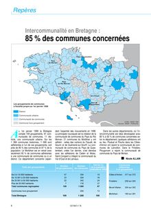 Intercommunalité en Bretagne : 85 % des communes concernées (Octant n° 78)