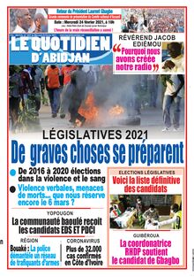 Le Quotidien d’Abidjan n° 3037 - du Mercredi 24 février 2021
