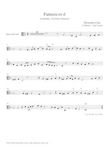 Partition ténor: ténor viole de gambe (Alto-clef) , partie, Fantasia ex d