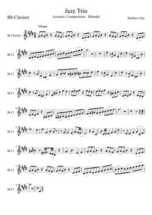 Partition clarinette , partie (B♭), Jazz Trio en Rhondo Form, D major