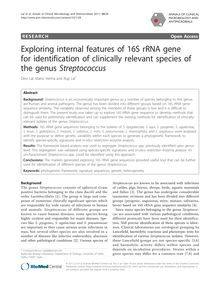 Exploring internal features of 16S rRNA gene for identification of clinically relevant species of the genus Streptococcus