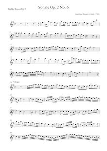 Partition flûte 2, Six sonates of Two parties pour Two flûtes, Finger, Godfrey