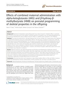 Effects of combined maternal administration with alpha-ketoglutarate (AKG) and β-hydroxy-β-methylbutyrate (HMB) on prenatal programming of skeletal properties in the offspring